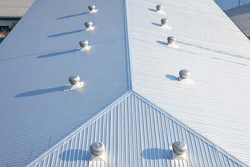 white metal roof