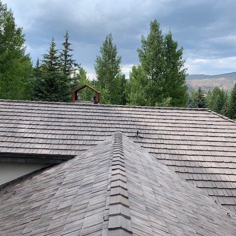 a top view of a roof