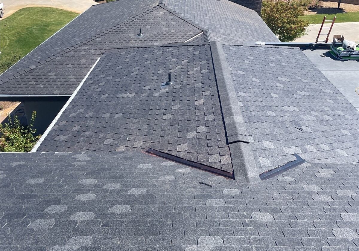 a top view of a roof